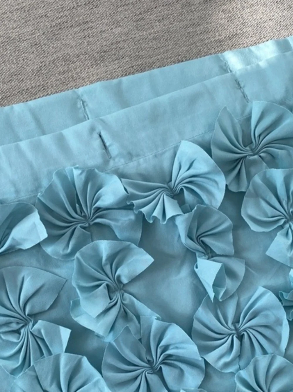 Textured Rosette Shower Curtain in Light Blue